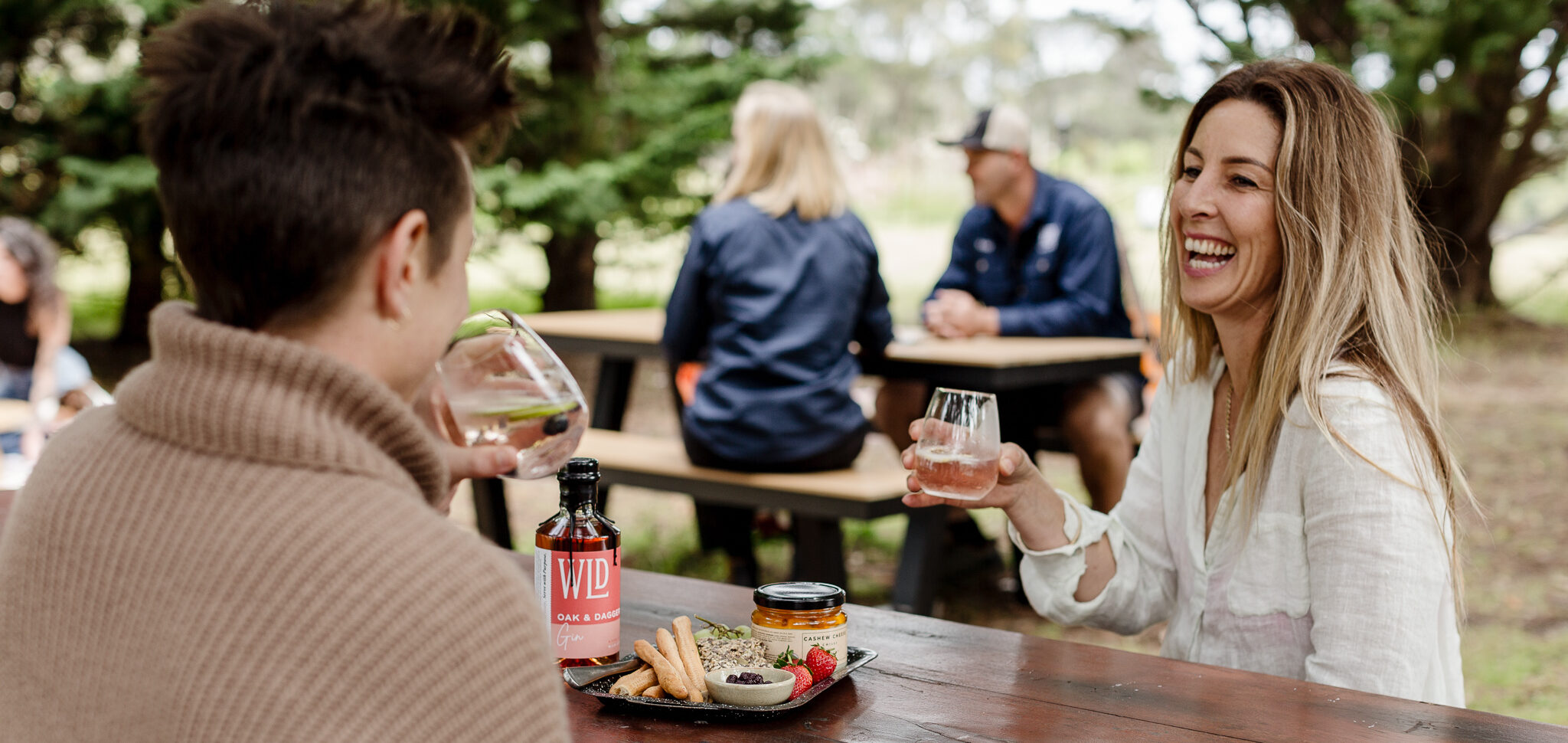 Outdoor tasting experience at Wild Lot Distillery in Karridale WA